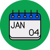 January Filled Multi Circle Icon vector