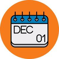 December Filled Multi Circle Icon vector