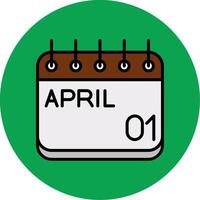 April Filled Multi Circle Icon vector