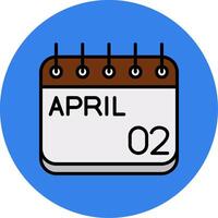 April Filled Multi Circle Icon vector