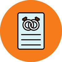 Wedding Card Filled Multi Circle Icon vector