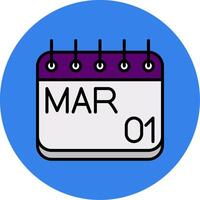 March Filled Multi Circle Icon vector