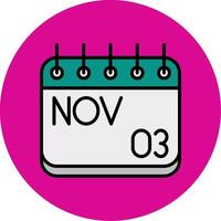 November Filled Multi Circle Icon vector