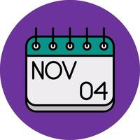 November Filled Multi Circle Icon vector