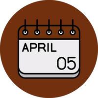 April Filled Multi Circle Icon vector