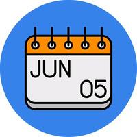 June Filled Multi Circle Icon vector