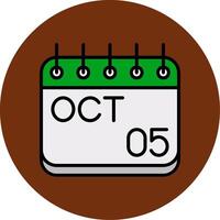 October Filled Multi Circle Icon vector