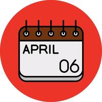 April Filled Multi Circle Icon vector