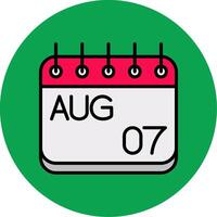 August Filled Multi Circle Icon vector