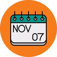 November Filled Multi Circle Icon vector