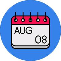 August Filled Multi Circle Icon vector