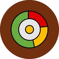 Donut Chart Filled Multi Circle Icon vector