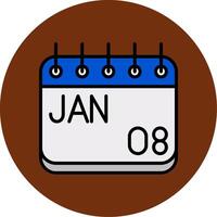 January Filled Multi Circle Icon vector
