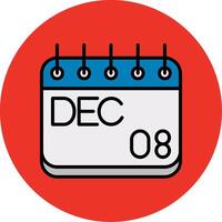 December Filled Multi Circle Icon vector