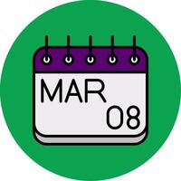 March Filled Multi Circle Icon vector