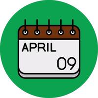 April Filled Multi Circle Icon vector