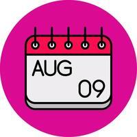 August Filled Multi Circle Icon vector