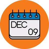 December Filled Multi Circle Icon vector