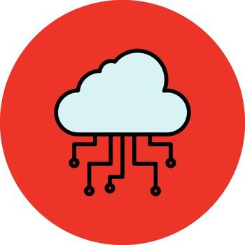nube informática lleno multi circulo icono vector
