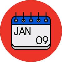January Filled Multi Circle Icon vector