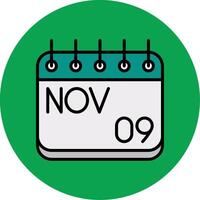 November Filled Multi Circle Icon vector