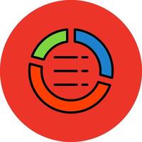 Pie Chart Filled Multi Circle Icon vector