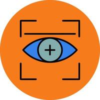 Eye Scan Filled Multi Circle Icon vector