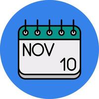 November Filled Multi Circle Icon vector