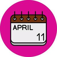 April Filled Multi Circle Icon vector