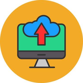 nube informática lleno multi circulo icono vector