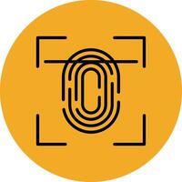 Fingerprint Scan Filled Multi Circle Icon vector