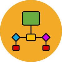 Flowchart Filled Multi Circle Icon vector