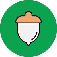 Acorn Filled Multi Circle Icon vector