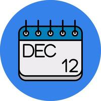 December Filled Multi Circle Icon vector