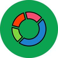 Pie Chart Filled Multi Circle Icon vector