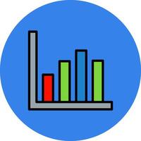 Bar Chart Filled Multi Circle Icon vector