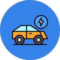 Electric Car Filled Multi Circle Icon vector