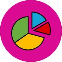 Half Pie Chart Filled Multi Circle Icon vector