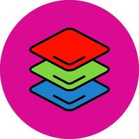 Layers Filled Multi Circle Icon vector