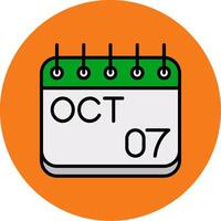 October Filled Multi Circle Icon vector