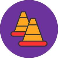 Traffic Cone Filled Multi Circle Icon vector