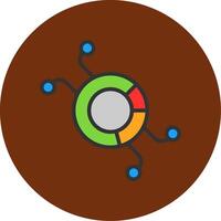 Pie Chart Filled Multi Circle Icon vector