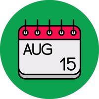 August Filled Multi Circle Icon vector