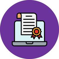 Certificate Filled Multi Circle Icon vector