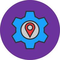 Cogwheel Filled Multi Circle Icon vector