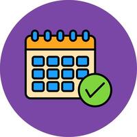 Schedule Filled Multi Circle Icon vector