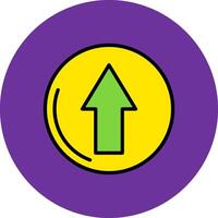 Up Arrow Filled Multi Circle Icon vector
