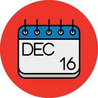 December Filled Multi Circle Icon vector
