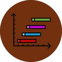 Horizontal Bars showing Progress Filled Multi Circle Icon vector