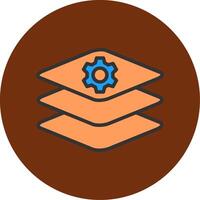 Layers Filled Multi Circle Icon vector